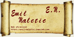 Emil Maletić vizit kartica